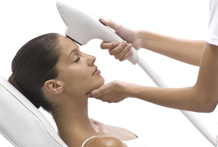 woman having an ipl procedure performed
