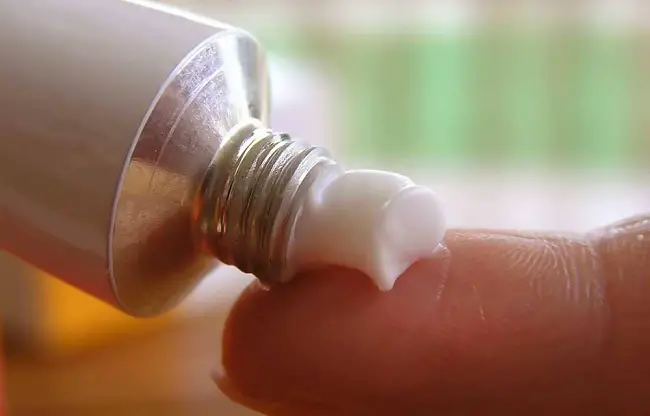 closeup on a medicinal cream
