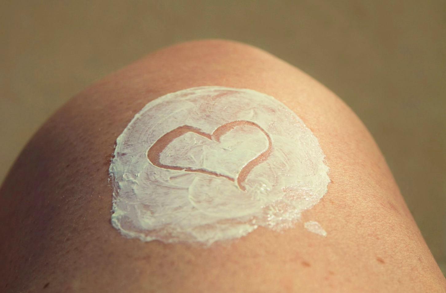 heart shaped drawn in the skin